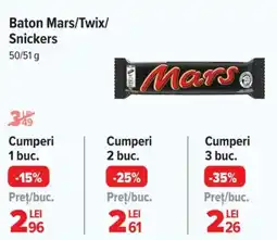 Carrefour Baton Mars/Twix/ Snickers Ofertă