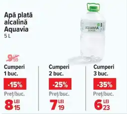 Carrefour Apǎ plată alcalină Aquavia Ofertă