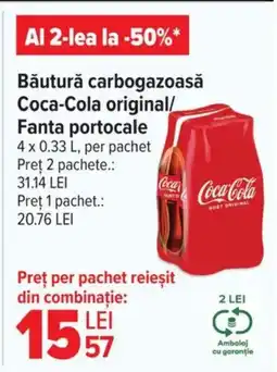 Carrefour Băutură carbogazoasă Coca-Cola original/ Fanta portocale Ofertă