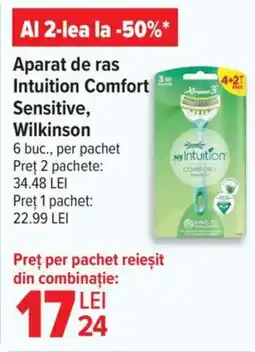 Carrefour Aparat de ras Intuition Comfort Sensitive, Wilkinson Ofertă