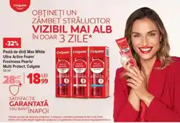 Carrefour Pastă de dinți Max White Ultra Active Foam/ Freshness Pearls/ Multi Protect, Colgate Ofertă