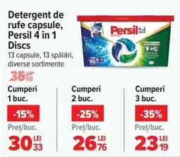 Carrefour Detergent de rufe capsule, Persil 4 în 1 Discs Ofertă