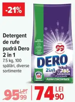 Carrefour Detergent de rufe pudră Dero 2in1 Ofertă