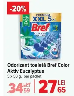 Carrefour Odorizant toaletă Bref Color Aktiv Eucalyptus Ofertă