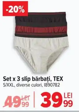 Carrefour Set x 3 slip bărbați, TEX S/XXL Ofertă
