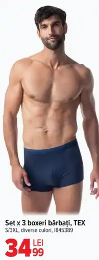 Carrefour Set x 3 boxeri bărbaţi, TEX S/3XL Ofertă