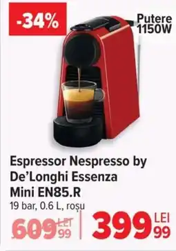 Carrefour Espressor Nespresso by De'Longhi Essenza Mini EN85.R Ofertă