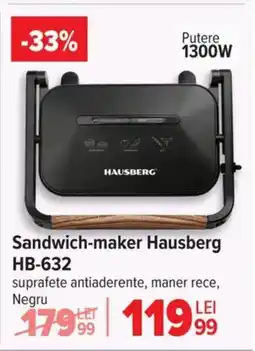 Carrefour Sandwich-maker Hausberg HB-632 Ofertă