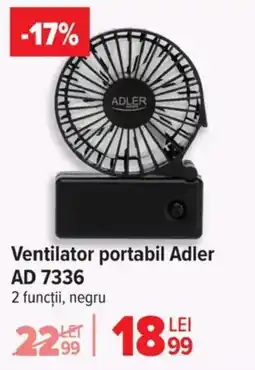 Carrefour Ventilator portabil Adler AD 7336 Ofertă