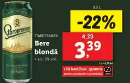 Lidl STAROPRAMEN Bere blondǎ Ofertă
