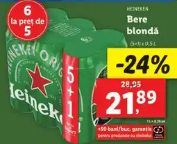 Lidl HEINEKEN Bere blondǎ Ofertă
