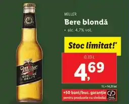 Lidl MILLER Bere blondǎ Ofertă