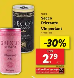 Lidl ALLINI Secco Frizzante Vin perlant Ofertă