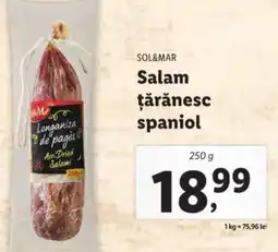 Lidl SOL&MAR Salam ţărănesc spaniol Ofertă