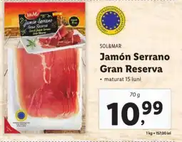 Lidl SOL&MAR Jamón Serrano Gran Reserva Ofertă