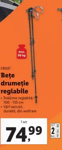 Lidl CRIVIT Beţe drumeţie reglabile Ofertă