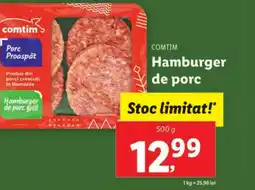 Lidl COMTIM Hamburger de porc Ofertă