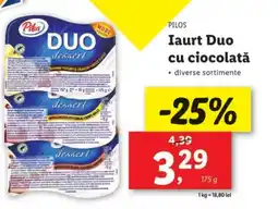 Lidl PILOS Iaurt Duo cu ciocolată Ofertă