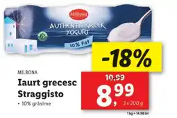 Lidl MILBONA Iaurt grecesc Straggisto Ofertă