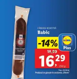 Lidl CÂMARA NOASTRĂ Babic Ofertă