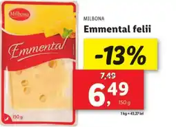 Lidl MILBONA Emmental felii Ofertă