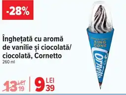 Carrefour Market îngheţată cu aromă de vanilie și ciocolată/ ciocolată, Cornetto Ofertă