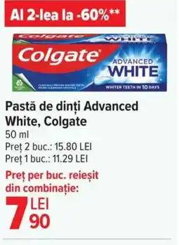 Carrefour Market Pastă de dinți Advanced White, Colgate Ofertă