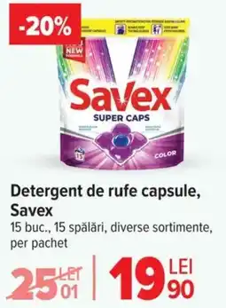 Carrefour Market Detergent de rufe capsule, Savex Ofertă