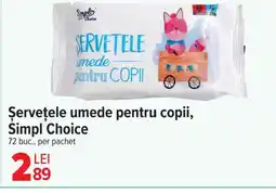Carrefour Market Şerveţele umede pentru copii, Simpl Choice Ofertă