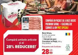 Carrefour Market Bere Ursus + + Cârnaţi de porc Carrefour la Piață Ofertă