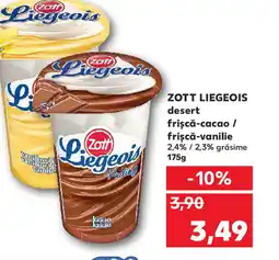 Kaufland ZOTT Liegeois desert frișcă-cacao/ frișcă-vanilie Ofertă