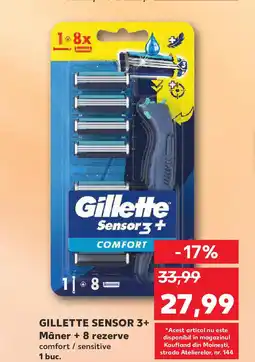 Kaufland GILLETTE Sensor 3+ Mâner + 8 rezerve Ofertă