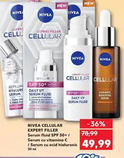 Kaufland NIVEA Cellular Expert Filler Serum fluid SPF 50+ / Serum cu vitamina C Ofertă