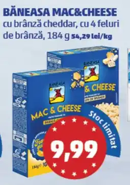 Penny Băneasa mac&cheese cu brânză cheddar, cu 4 feluri de brânză Ofertă