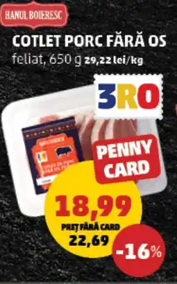 Penny Cotlet porc fără os feliat Ofertă