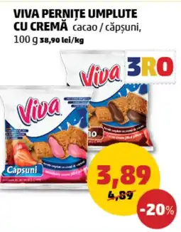 Penny Viva pernite umplute cu cremă cacao / căpşuni Ofertă