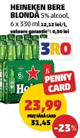 Penny Heineken bere blondă 5% alcool Ofertă