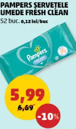 Penny Pampers servetele umede fresh clean Ofertă