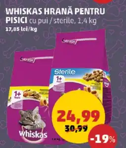 Penny Whiskas hrană pentru pisici cu pui / sterile Ofertă