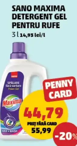 Penny Sano maxima detergent gel pentru rufe Ofertă