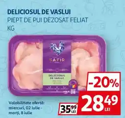 Auchan Deliciosul de vaslui piept de pui dezosat feliat Ofertă