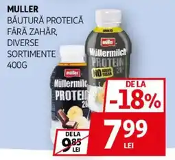 Auchan Muller băutură proteică fără zahăr, Ofertă
