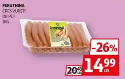 Auchan Perutnina crenvursti de pui Ofertă