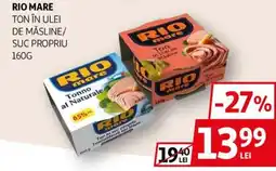 Auchan Rio mare ton în ulei de măsline/ suc propriu Ofertă