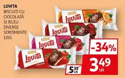 Auchan Lovita biscuiți cu ciocolată și jeleu Ofertă