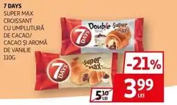 Auchan 7 DAYS Super max croissant cu umplutură de cacao/ cacao şi aromă de vanilie Ofertă