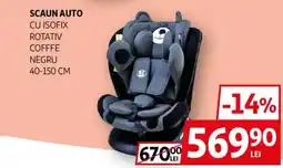 Auchan Scaun Auto cu isofix rotativ cofffe negru Ofertă