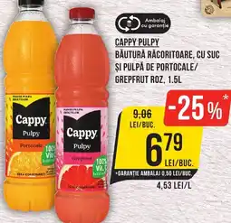 Mega Image CAPPY PULPY Băutură răcoritoare, cu suc și pulpa de portocale/ grepfrut roz Ofertă