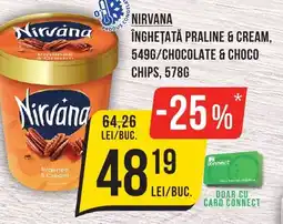 Mega Image Nirvana înghețată praline & cream, /chocolate & choco chips Ofertă