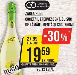 Mega Image ZAREA HUGO Cocktail efervescent, cu suc de lămâie, mentă şi soc Ofertă